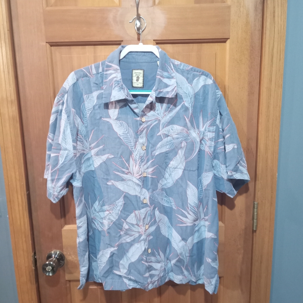 Jamaica Jaxx 100% silk floral button up shirt size XXL